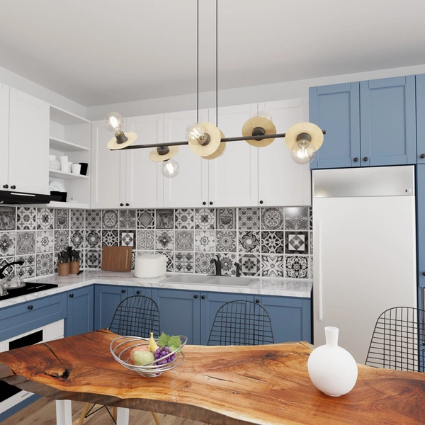 Lampa wisząca Emibig TOKEN 6 BL WOOD 1429/6