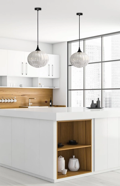 Lampa wisząca EXETER LEDEA, 24 cm, 50101276, czarny/transparentny, 1x40W E27