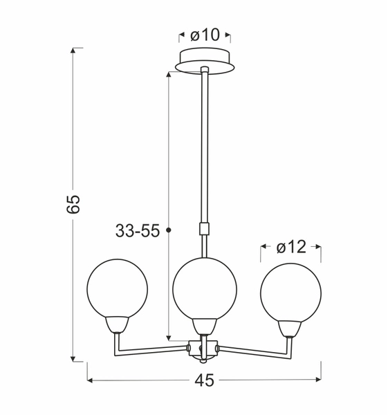 Lampa wisząca LOGOS, 33-05441, satynowy/biały, 3x25W G9