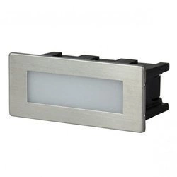 Zewnętrzna lampa wpuszczana nad schody i podjazd Mur Led Inox E 04 | szary inox