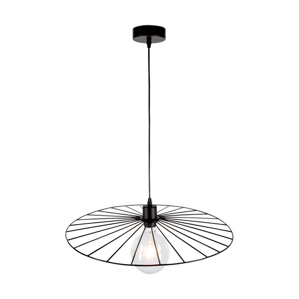 Lampa wisząca Antonella 1xE27 Max.60W Czarny kabel metalowy/czarna tkanina 189449104