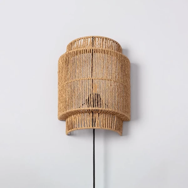 Kinkiet LED z Rattanu Boho Abruzzo Arianna E27 30cm