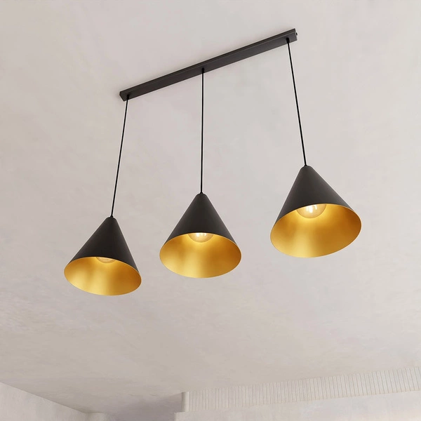Lampa wisząca Emibig REBEL 3 Czarny/GOLD 1271/3