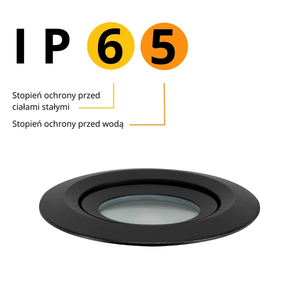 Ruchome oczko podtynkowe do łazienki LAGOS IP65 czarne