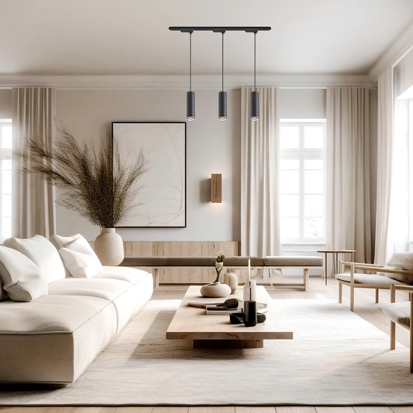 Zestaw Oprawa Pipe Ring Track Zwis Czarny 3xGU10 1m