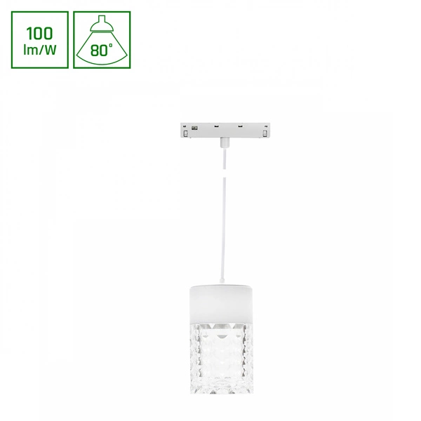 SYSTEM SHIFT BASIC - HANGIT CRYSTAL OPRAWA ZWIS 55X110MM (1100MM WIRE) 7W 4000K BIAŁY