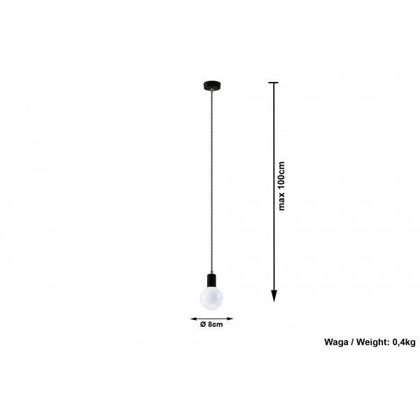 Lampa Wisząca EDISON SL.0157 czarny/biały 1xE27