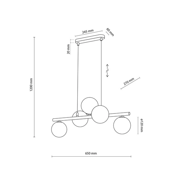Stylowa lampa wisząca złote kulki ESTERA GOLD V | Złota 4549