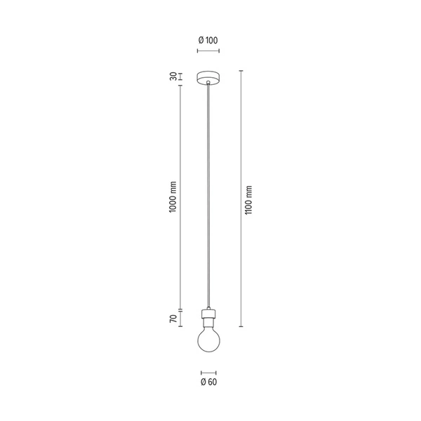 Drewniana lampa wisząca Clarte 1xE27 Max.60W Dąb olejowany/Czarny metal/Czarny kabel z tkaniny 3274174