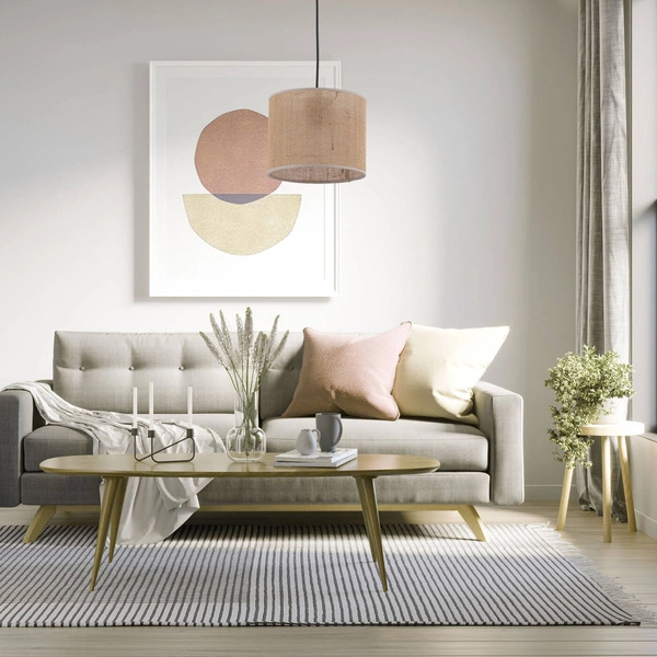 Lampa wisząca ekologiczna JUTA E27 szer. 30cm | brązowy 6580