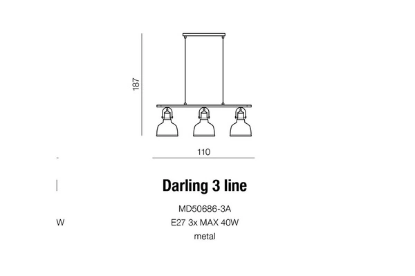 DARLING 3 LINE BLACK