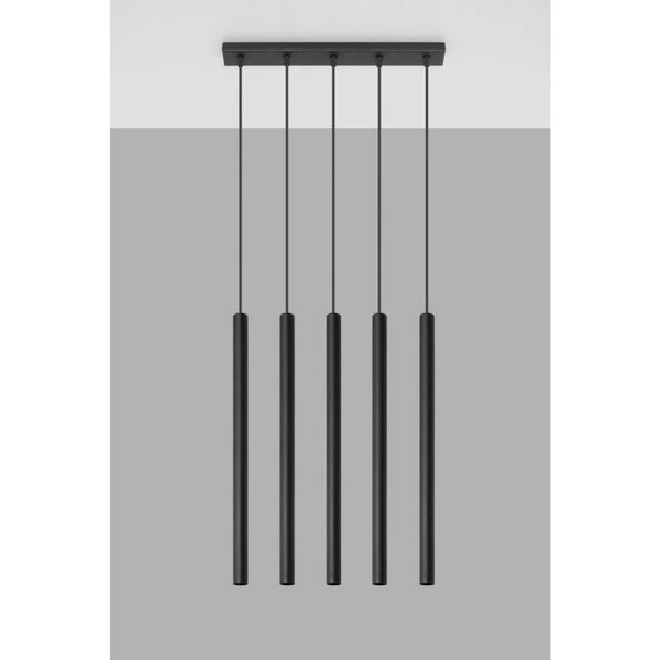 Lampa Wisząca PASTELO 5 Czarna Stal, SL.0472