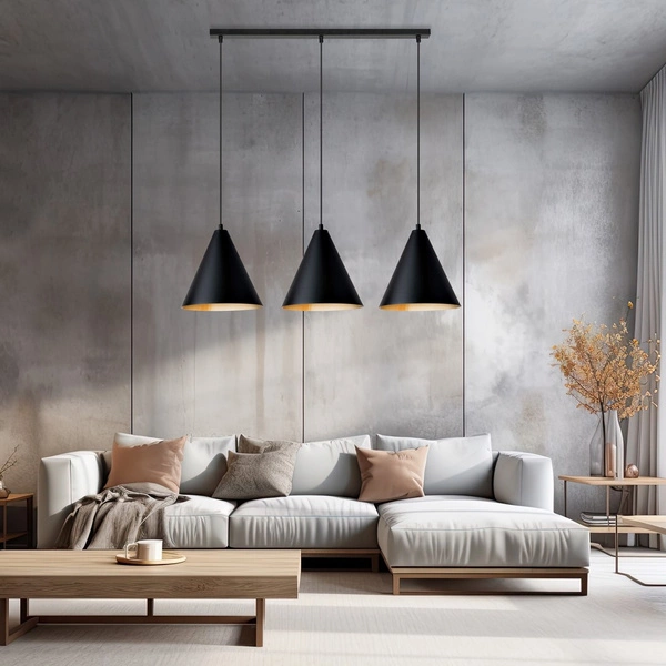 Lampa wisząca Emibig REBEL 3 Czarny/GOLD 1271/3