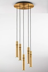Nowoczesna Lampa wisząca ALAS wys. 35-136cm 5xG10 14W IP20 | Złoty