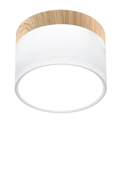 Lampa sufitowa TUBA 2273648, biała/drewno, 9W LED, barwa neutralna 4000K