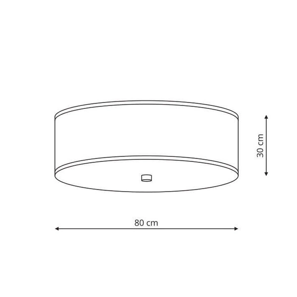 Lampa sufitowa GIRONA, 80cm, szara, 6x60W E27