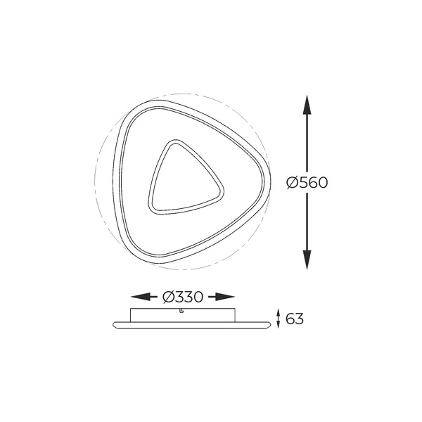 MX3888-1-3WBCT GETAFE LAMPA SUFITOWA BIAŁO-CZARNY CHROM/ WHITE-BLACK CHROME