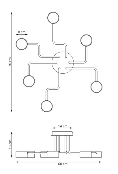 Lampa wisząca Emibig KURAGE 6 BL 1442/6