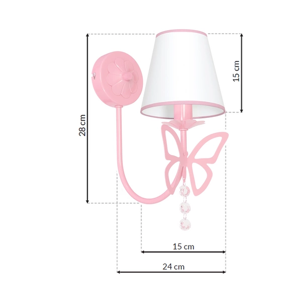 Kinkiet dziecięcy CHARLOTTE różowy