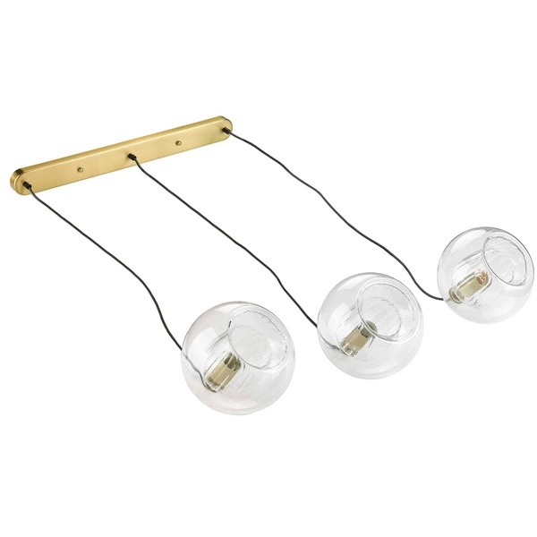Lampa wisząca Arette 3, złoty/transparentny, 3x40W E27