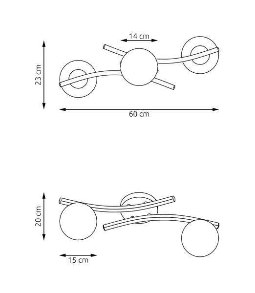 Lampa sufitowa Emibig OPUS 2 BL OPAL 1390/2