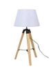 Lampa gabinetowa/stołowa/nocna LUGANO 41-31136 podstawa drewno/abażur biały 1x60W E27
