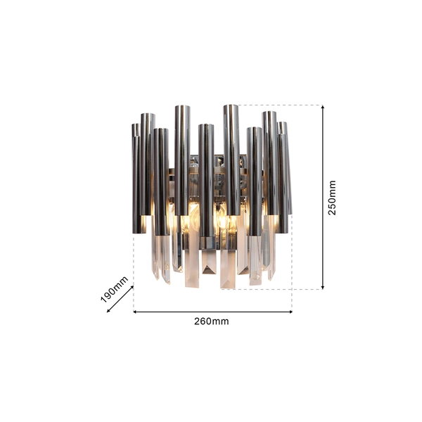 Kinkiet MADISON, chrom/transparentny, 2x40W E14, ML6936