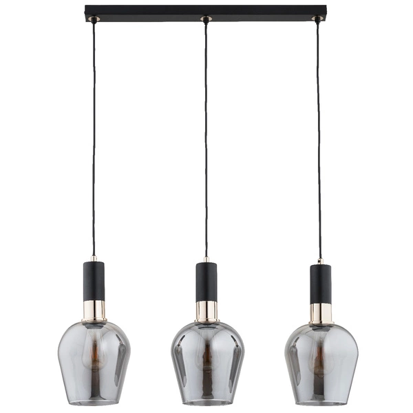 Lampa wisząca ALFA GARDA CZARNA & ZŁOTA 3xE27 70cm | 62471