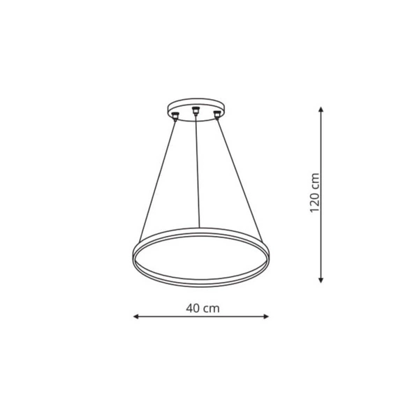 Lampa wisząca RING S 40cm 22W LED barwa zmienna CCT | czarny