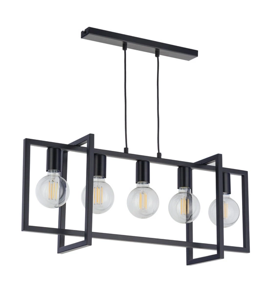 Nowoczesna lampa wisząca EDEN 5x E27 60W szer. 76cm | czarny