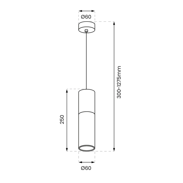 Lampa Wisząca Ricky Czarny 1xGU10
