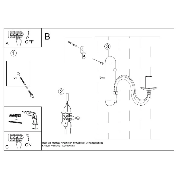 Kinkiet MINERWA Biały E14 x 12W LED, SL.0216