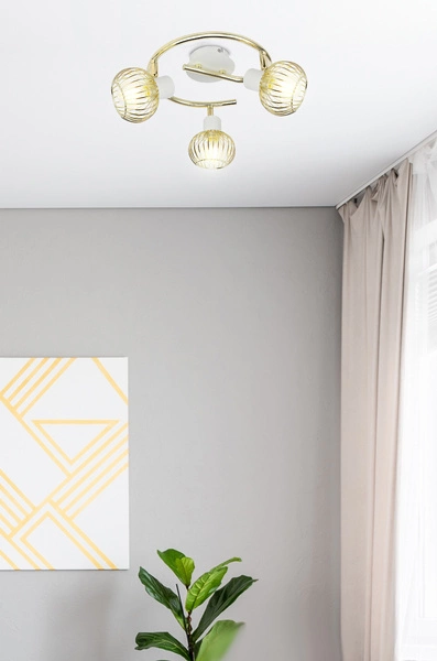 Nowoczesna lampa sufitowa OSLO spirala 98-61829 3xE14 biały/złoty