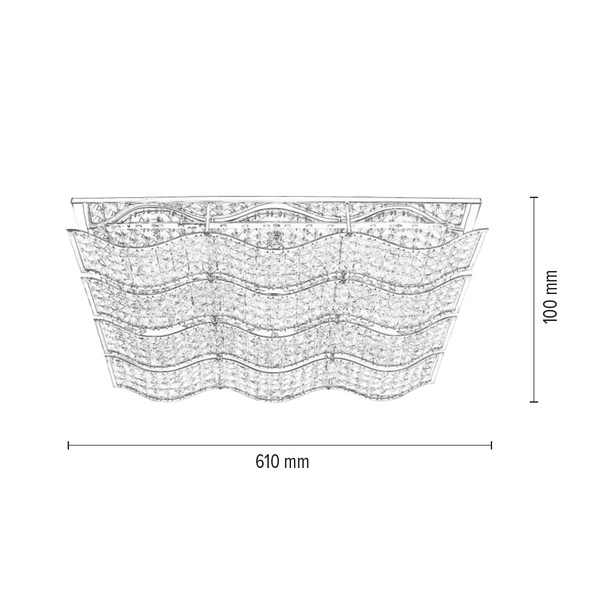 Wrzecionowa lampa sufitowa w zestawie Zintegrowana dioda LED 2240lm 4000K 32W Chromowany metal/przezroczysty kryształ 5963128