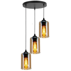 Lampa wisząca BISTRO, czarny/brązowy, 3x40W E27