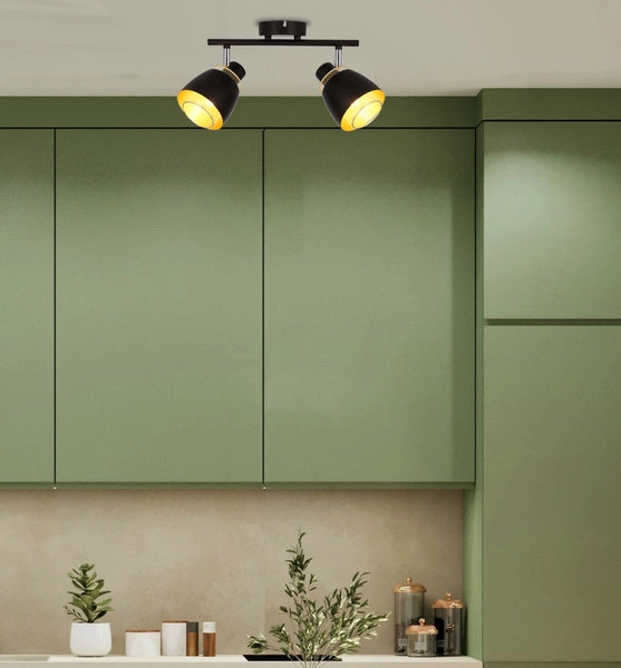 Lampa sufitowa ALEKSANDRIA, 92-13743, czarny/złoty, 2x40W E14