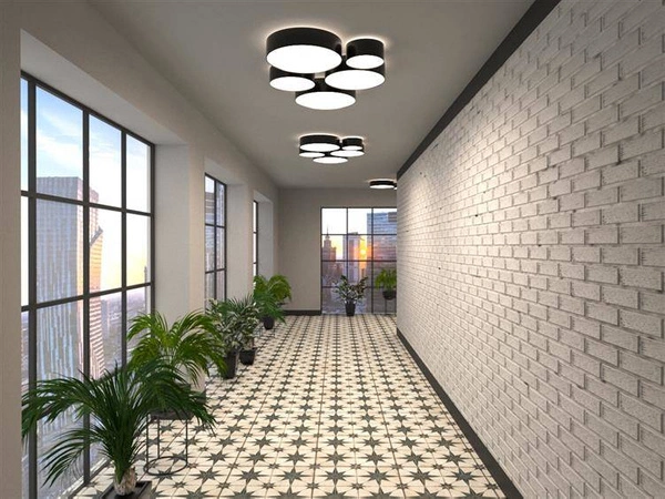 Duży plafon do salonu ARENA średnica 55 czarny