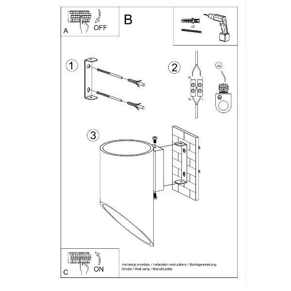 Kinkiet Sollux PENNE 20 aluminium czarny 12W LED, SL.0113
