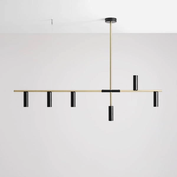 Aldex Lampa sufitowa TREVO 6, 1083K40, czarny/mosiądz, 6x35W GU10