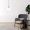 Lampa wisząca PUERTO, śr. 30cm, złota z transparentnym kloszem, 1x50W E27