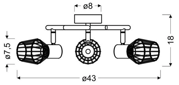Lampa sufitowa VIKING spirala 3xE14 szara 98-68040 w industrialnym stylu