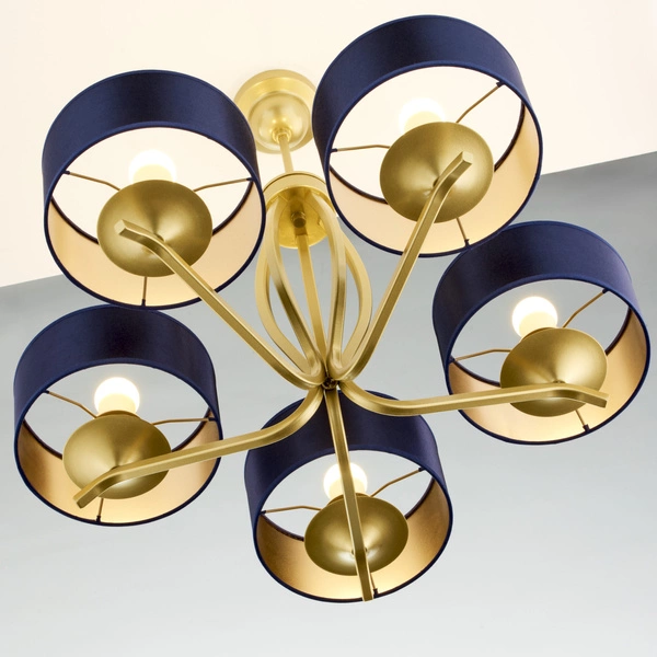 Klasyczny Żyrandol KASZMIR wys. 58cm 5xE27 15W IP20 | złoty połysk