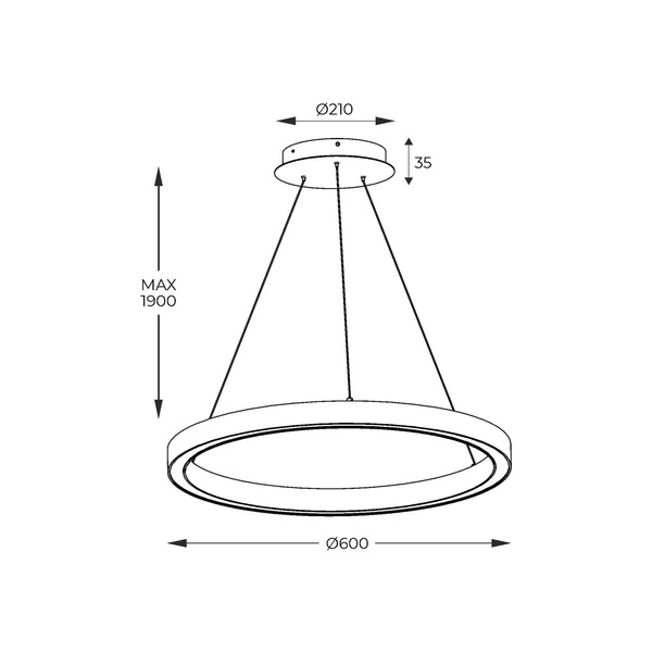 PL200910-600-GD CARLO LAMPA WISZĄCA ZŁOTA/GOLD