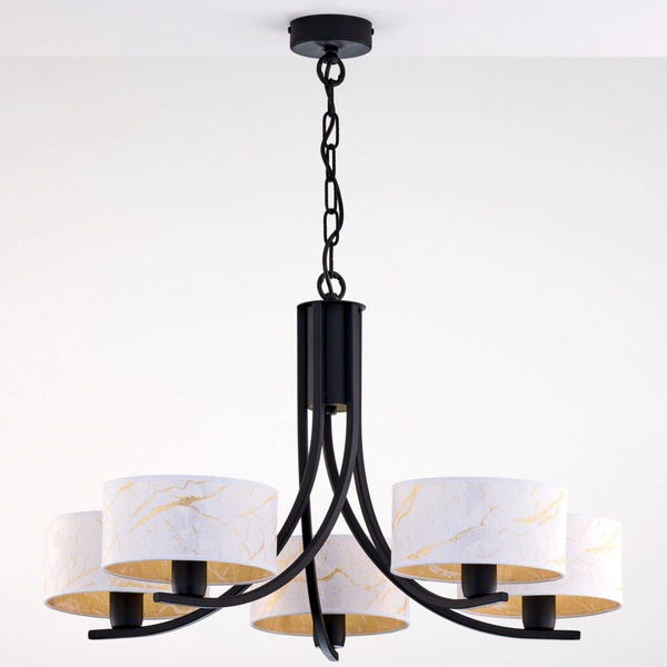Klasyczny Żyrandol ARTHUR wys. 71cm 5xE27 15W IP20 | czarny