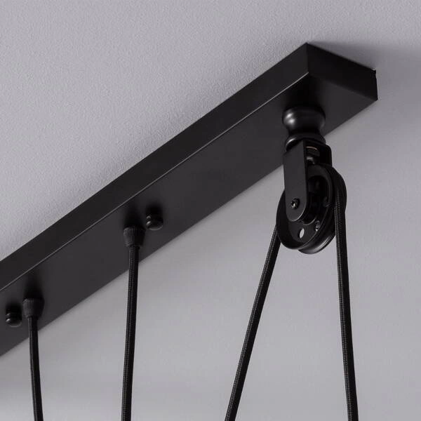 Lampa Wisząca Retro Czarna 90cm Abruzzo Monte 3xE27