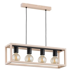 Lampa wisząca ALFA PAKO DREWNIANA 4xE27 68cm | 63143
