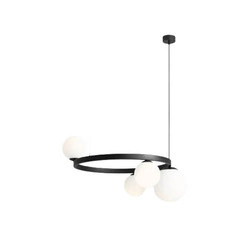 Aldex Stylowa lampa wisząca GARDA 4 RING BLACK 1099L1_R  | Czarna