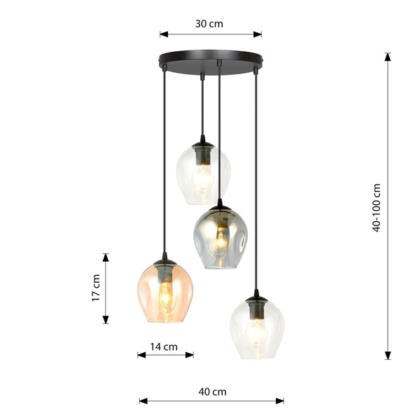 Lampa wisząca Emibig ISTAR 4 BL PREMIUM MIX 682/4PREM