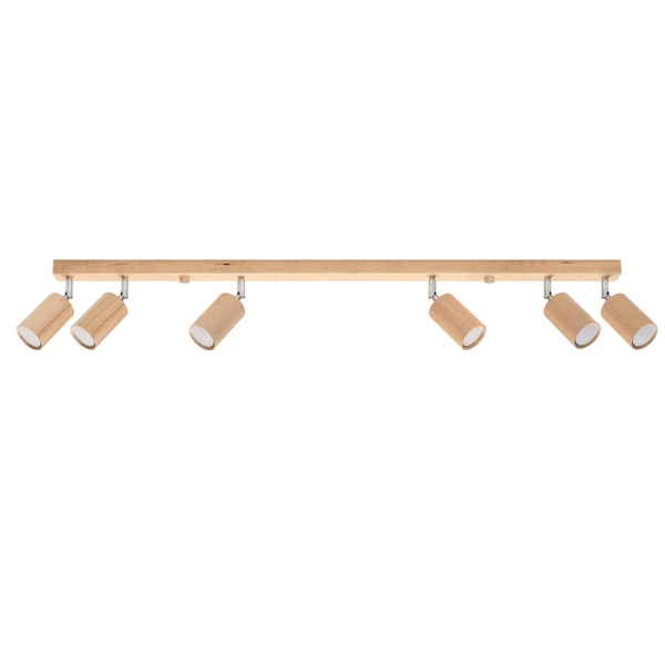 Lampa sufitowa (spot) BERG 6, SL.1043, naturalne drewno, 6x40W GU10