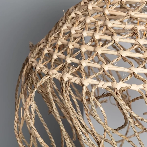 Lampa Wisząca Boho z Włókna Naturalnego Abruzzo Laura 40cm E27